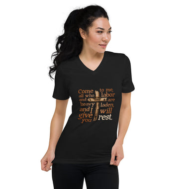 Give You Rest Unisex Short Sleeve V-Neck T-Shirt